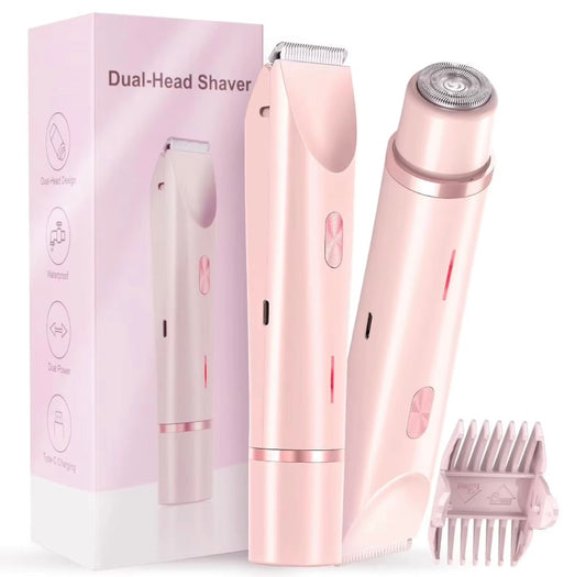 Silque™ - 2 In 1 Hair Remover Women's Double Head Shaver Private Pubic Hair Trimmer