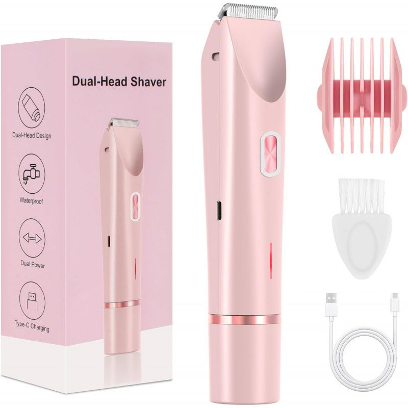 Silque™ - 2 In 1 Hair Remover Women's Double Head Shaver Private Pubic Hair Trimmer