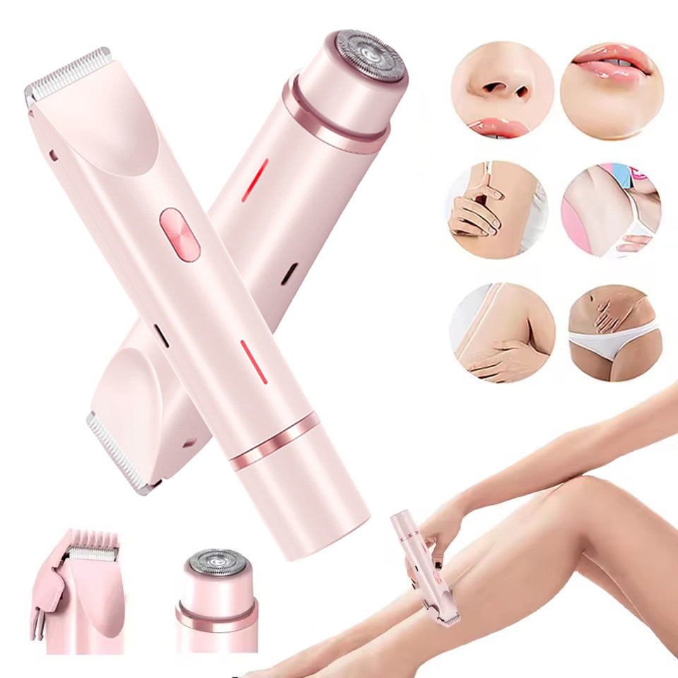 Silque™ - 2 In 1 Hair Remover Women's Double Head Shaver Private Pubic Hair Trimmer